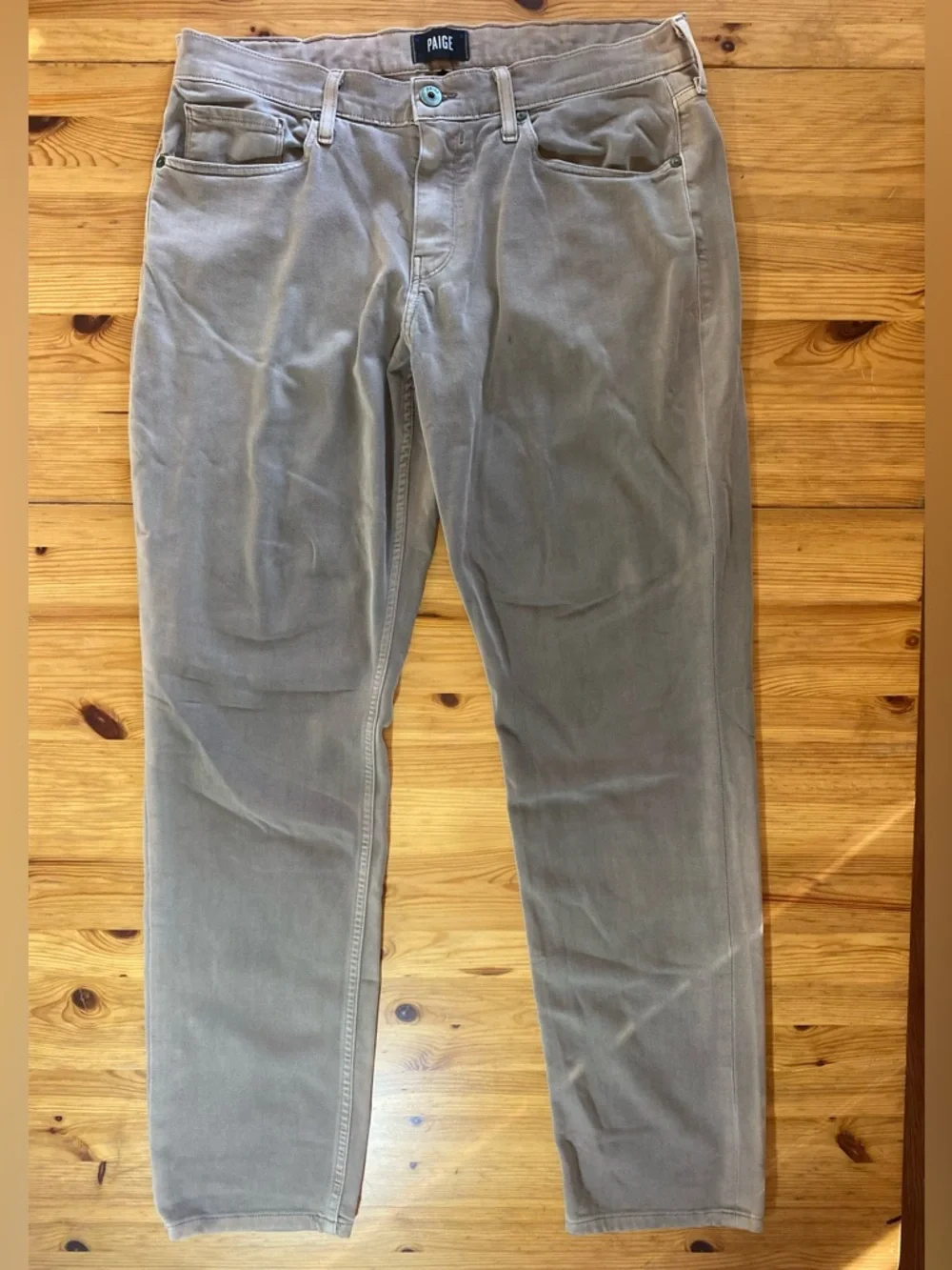 PAIGE Men's Federal Slim Straight Jeans Vintage Woodland Tan Size 34